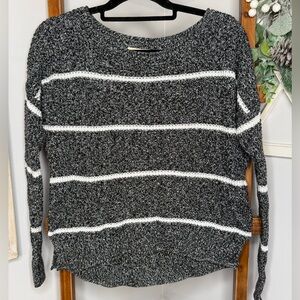 Hollister Black and White Striped Sweater